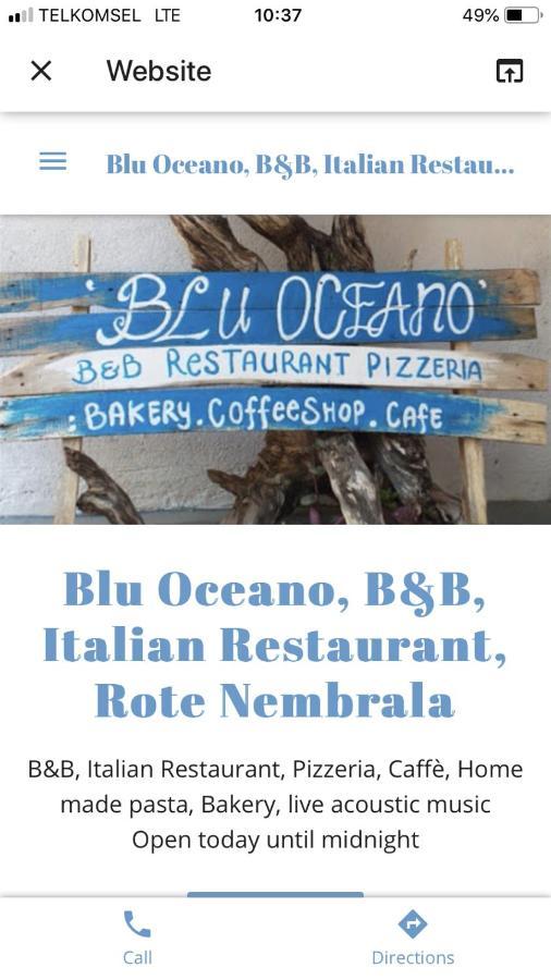 Blu Oceano B&B, Italian Restaurant Nembrala Zewnętrze zdjęcie